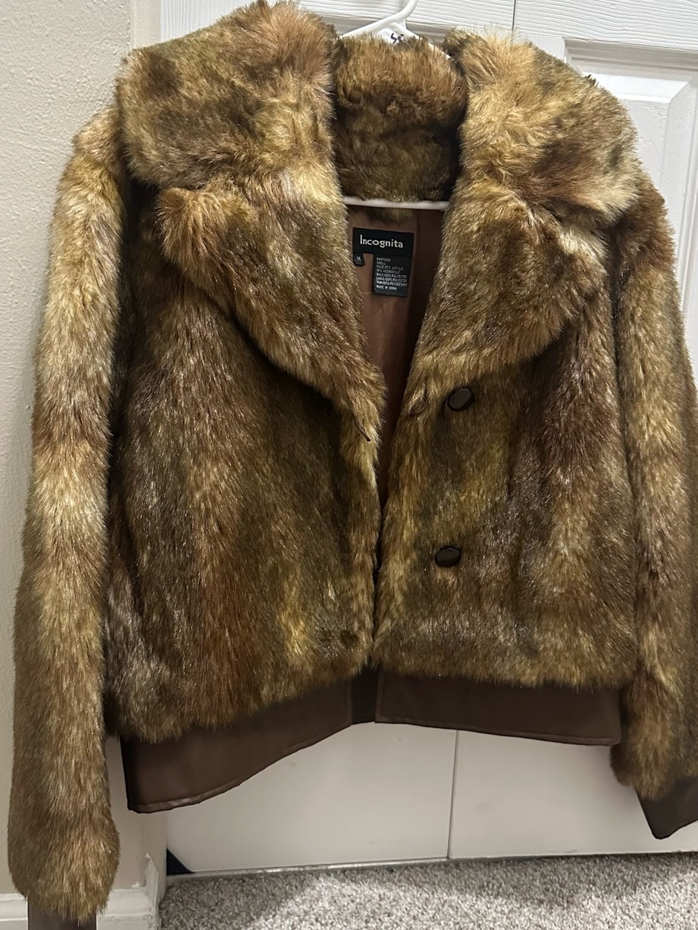 Vintage Incognita Faux Fur Bomber
Jacket Brown Medium